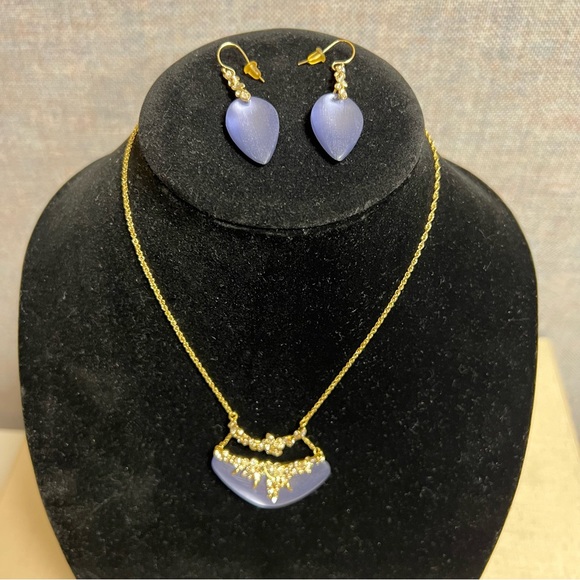 Alexis Bittar Crystal Lucite Necklace And Earrings Set